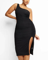 Thigh Split Shaping Dress - Flattering Fit and Elegant Style for Any Occasion